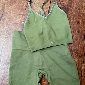 Army Green Set Active Workout Set